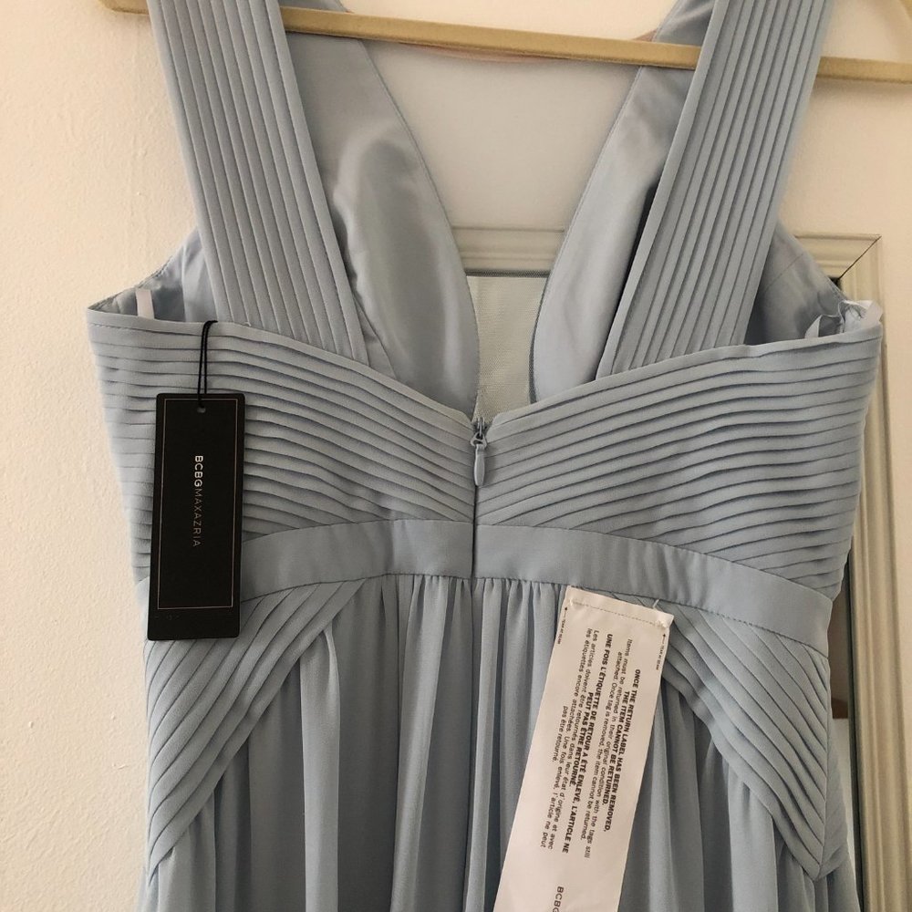 NWT BCBG Stunning Blue Sheer Panel Formal Gown - Picture 5 of 5